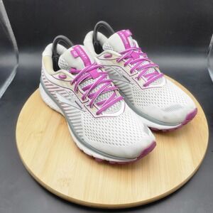Brooks Ghost 12 Women Running Shoes White Purple Grey 1203051B186 Size 8.5